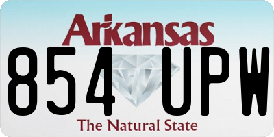 AR license plate 854UPW