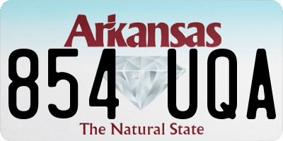 AR license plate 854UQA