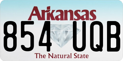 AR license plate 854UQB