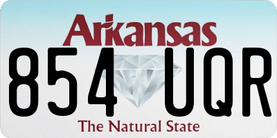 AR license plate 854UQR