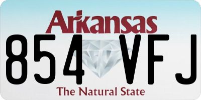AR license plate 854VFJ