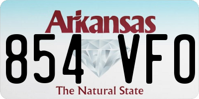 AR license plate 854VFO