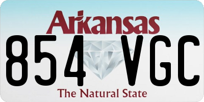 AR license plate 854VGC