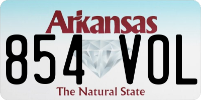 AR license plate 854VOL