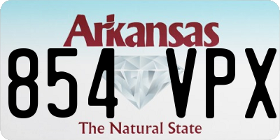 AR license plate 854VPX