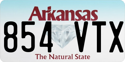 AR license plate 854VTX