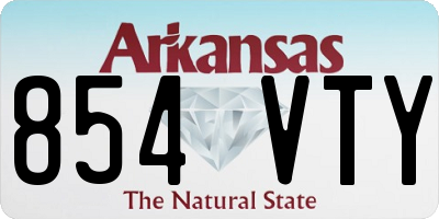 AR license plate 854VTY