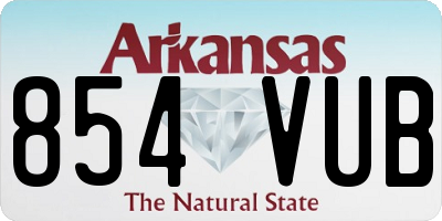 AR license plate 854VUB