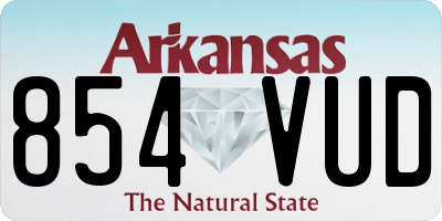 AR license plate 854VUD