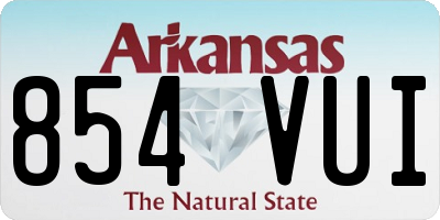 AR license plate 854VUI