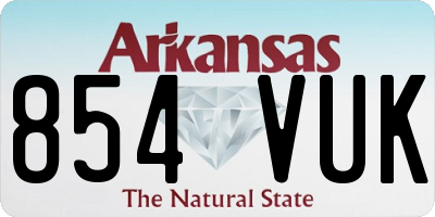 AR license plate 854VUK