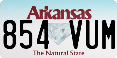 AR license plate 854VUM