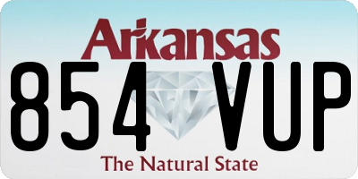 AR license plate 854VUP