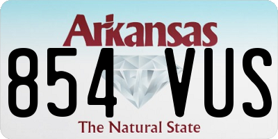 AR license plate 854VUS