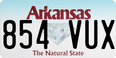 AR license plate 854VUX