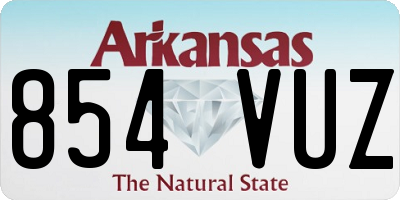 AR license plate 854VUZ