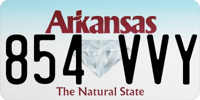 AR license plate 854VVY