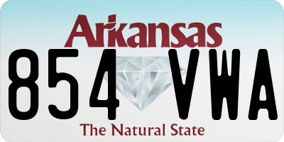 AR license plate 854VWA