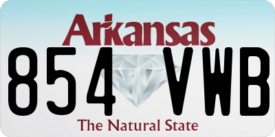 AR license plate 854VWB