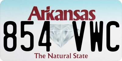 AR license plate 854VWC
