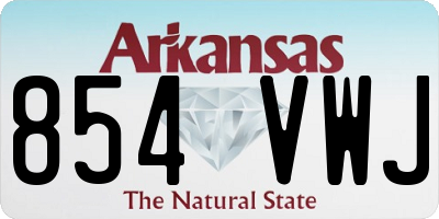 AR license plate 854VWJ