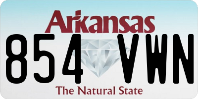 AR license plate 854VWN