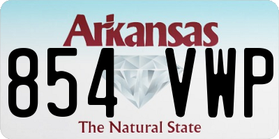AR license plate 854VWP