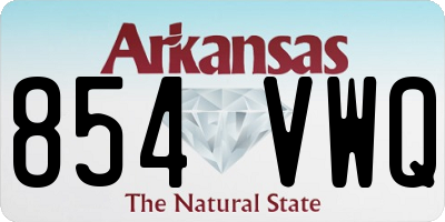 AR license plate 854VWQ