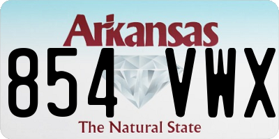 AR license plate 854VWX