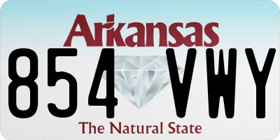AR license plate 854VWY