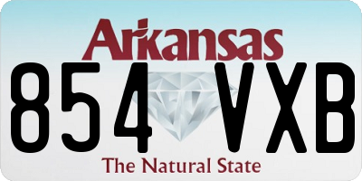 AR license plate 854VXB