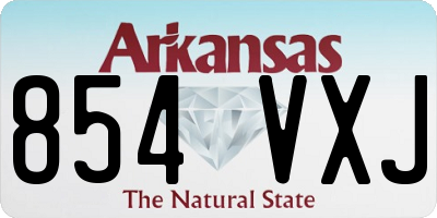 AR license plate 854VXJ