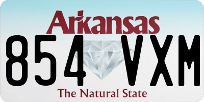 AR license plate 854VXM