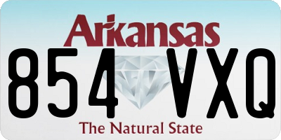 AR license plate 854VXQ