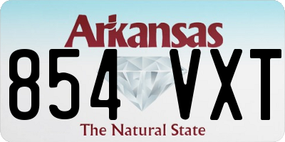 AR license plate 854VXT