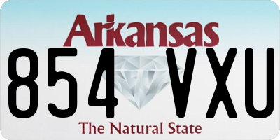AR license plate 854VXU
