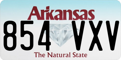 AR license plate 854VXV