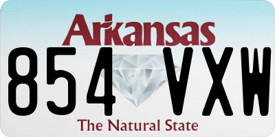 AR license plate 854VXW