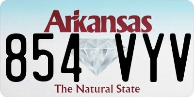 AR license plate 854VYV
