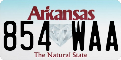 AR license plate 854WAA