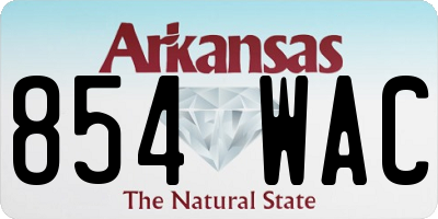 AR license plate 854WAC