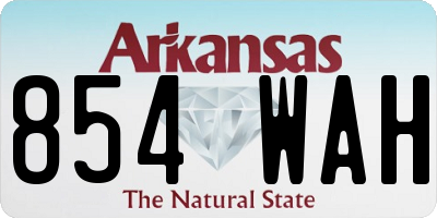 AR license plate 854WAH