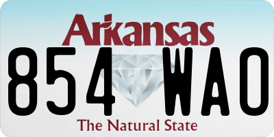 AR license plate 854WAO