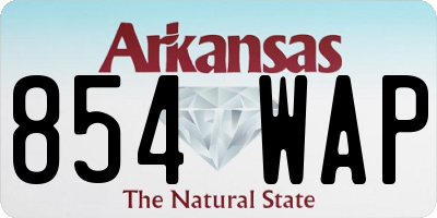 AR license plate 854WAP