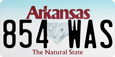 AR license plate 854WAS