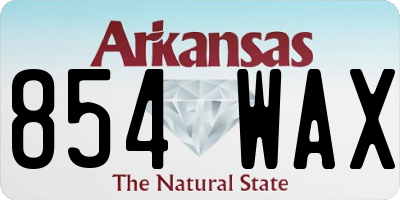 AR license plate 854WAX