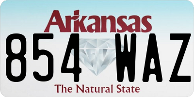 AR license plate 854WAZ
