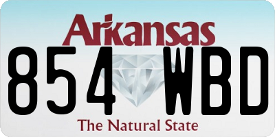 AR license plate 854WBD