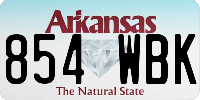 AR license plate 854WBK