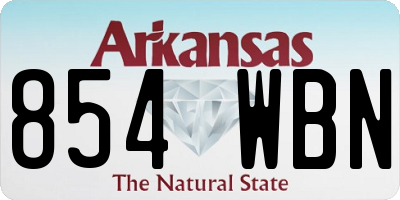 AR license plate 854WBN